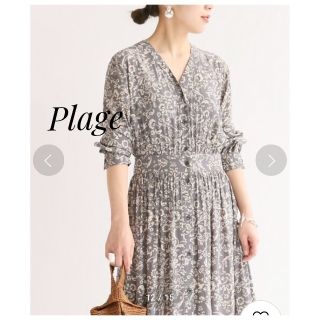 プラージュ(Plage)のPlage プラージュ rustic flower ギャザーワンピース 38(ロングワンピース/マキシワンピース)