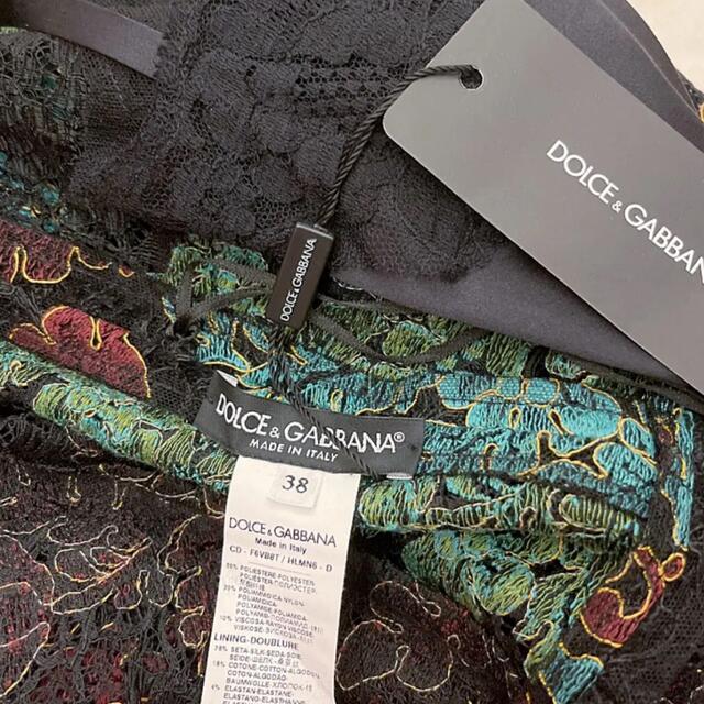 DOLCE&GABBANA(ドルチェアンドガッバーナ)の【ご専用出品☆】dolce&gabbanaミディ丈　秋冬レースワンピース 38 レディースのワンピース(ロングワンピース/マキシワンピース)の商品写真