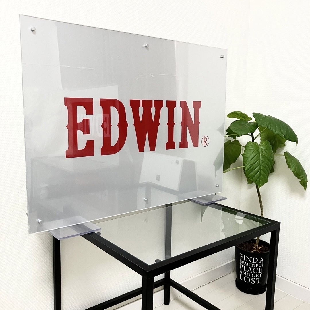 EDWIN(エドウィン)の非売品　レア　EDWIN エドウィン　大きな看板　75㎝✖️55㎝ インテリア/住まい/日用品のインテリア小物(置物)の商品写真