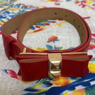 チャールズアンドキース(Charles and Keith)のチャールズアンドキース　ベルト　レッド　リボン(ベルト)