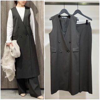 Theory luxe 22ss ロングジレ 335ベージュ