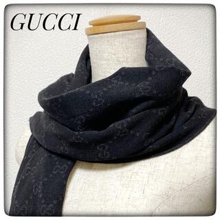 グッチ(Gucci)のGUCCIグッチ✨マフラー ストール ブラック 黒 GG ブランドマーク(マフラー)