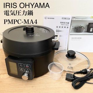 アイリスオーヤマ(アイリスオーヤマ)のほぼ未使用✨アイリスオーヤマ 電気圧力鍋 PMPC-MA4 ブラック　付属品あり(調理機器)
