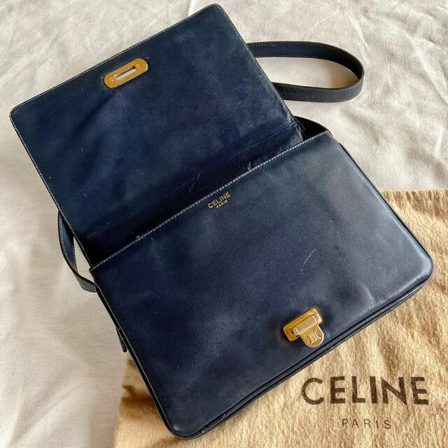 celine(セリーヌ)のCELINE オールドセリーヌ トリオンフ レザー ショルダーバッグ ネイビー レディースのバッグ(ショルダーバッグ)の商品写真