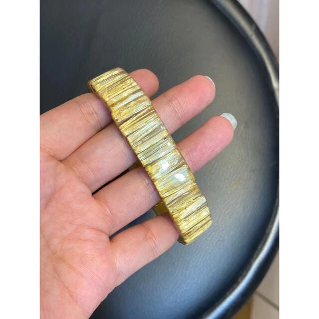 天然】ゴールドタイチンルチル クォーツ ブレスレット バングル15*5.5mm-