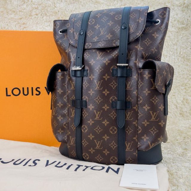 LOUIS VUITTON ルイ・ヴィトン ディスカバリーバックパック リュックサック モノグラムインク メンズ M43693 ネイビー ブラック・レッド系金具Sランク