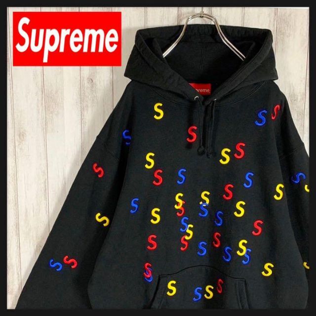 【超希少XXLサイズ】Supreme Sロゴ 満載 刺繍ロゴ 入手困難 パーカー