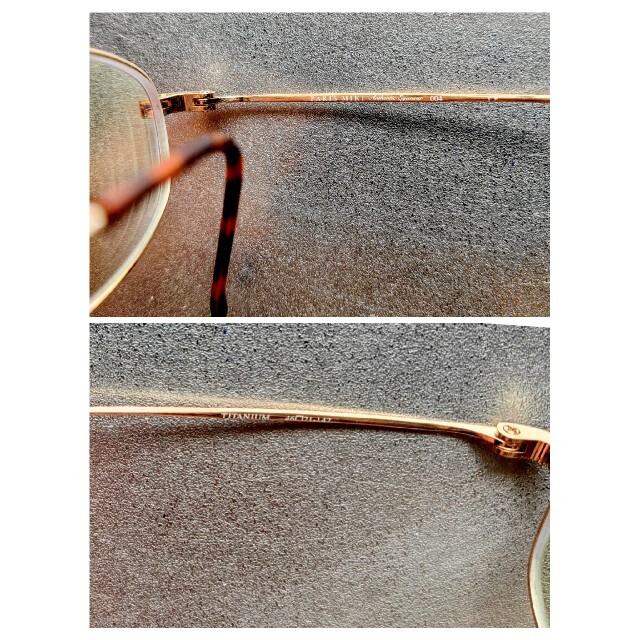 PARIS MIKI★チタンフレーム眼鏡★艶消しライトゴールド レディースのファッション小物(サングラス/メガネ)の商品写真