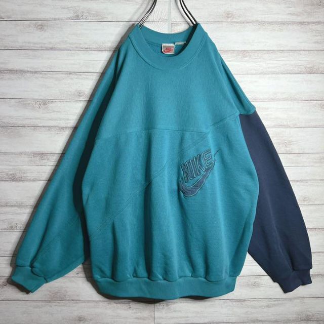 入手困難!!】ナイキ ✈︎刺繍ロゴ 銀タグ ゆるだぼ 裏起毛 トレーナー-