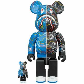 アベイシングエイプ(A BATHING APE)のBAPE BE@RBRICK LINE CAMO SHARK 100%400％(その他)