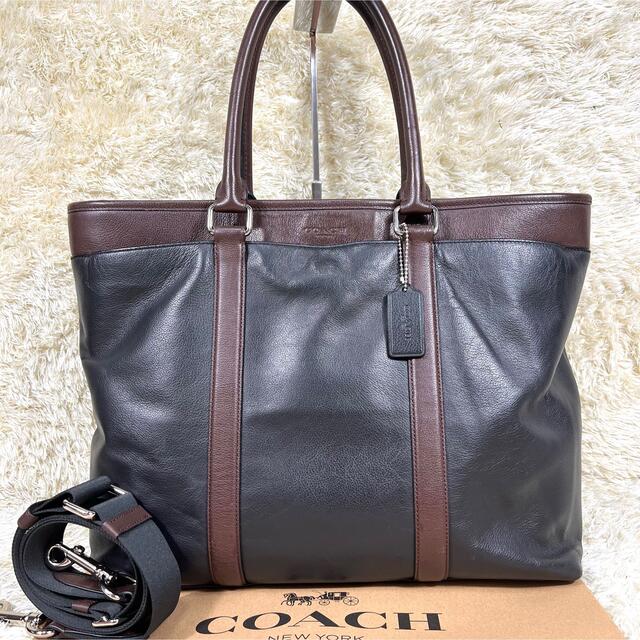 かんたんラ COACH - コーチ ビジネスバッグ 2way オールレザー 黒 茶