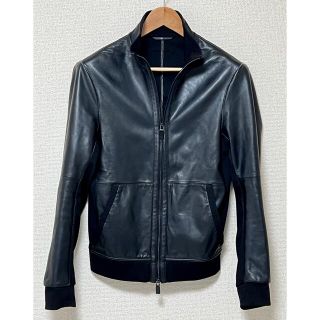 =新品= 定価45万円 エンポリオアルマーニ レザーブルゾン