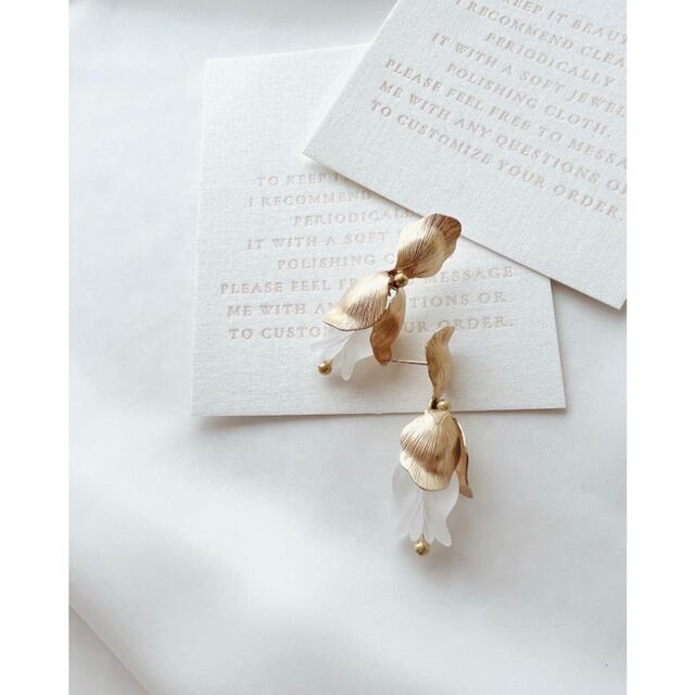 未使用品】flua フルア フラワーピアス シルバー-