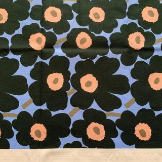 マリメッコ(marimekko)のマリメッコ  ミニウニッコ生地　ライトブルー×ダークグリーン  ハーフカット(生地/糸)