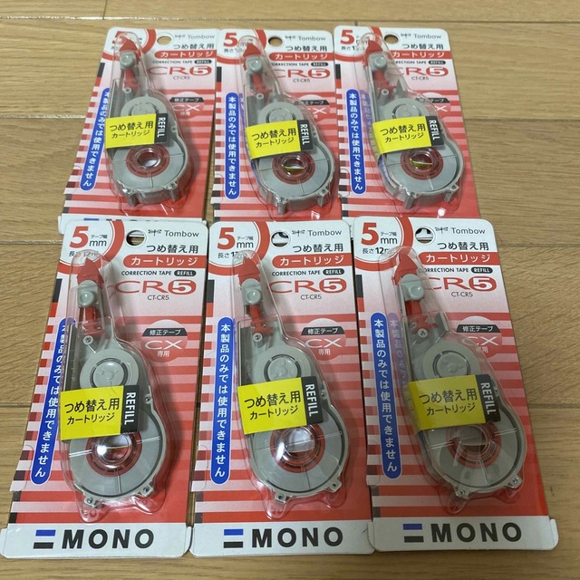 トンボ鉛筆(トンボエンピツ)の6個1セット価格　MONO モノ　テープのみ　CT-CR5 CX専用  インテリア/住まい/日用品の文房具(消しゴム/修正テープ)の商品写真