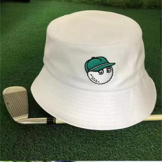 ビームス(BEAMS)のMalbon マルボン ゴルフ メンズレディース帽子 バケットハット  白(ウエア)