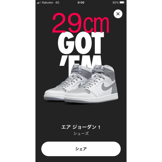 メンズNike Air Jordan 1 High OG "Stealth"29㎝