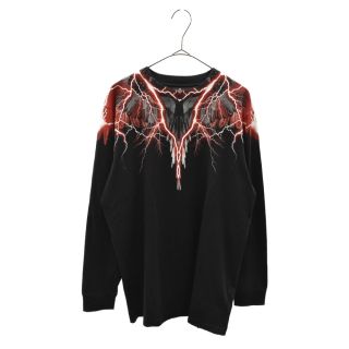 マルセロブロン(MARCELO BURLON)のMARCELO BURLON マルセロバーロン ウィングサンダープリントロングスリーブカットソー 長袖Tシャツ ブラック CMAB007F17001056(Tシャツ/カットソー(七分/長袖))