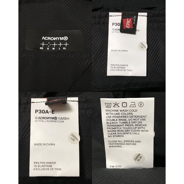 ACRONYM　P30A-E　黒　Sサイズ　新品 8