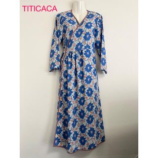 チチカカ(titicaca)のチチカカ☆カシュクールワンピースF☆水彩アトニア☆ロングワンピース【美品】(ロングワンピース/マキシワンピース)