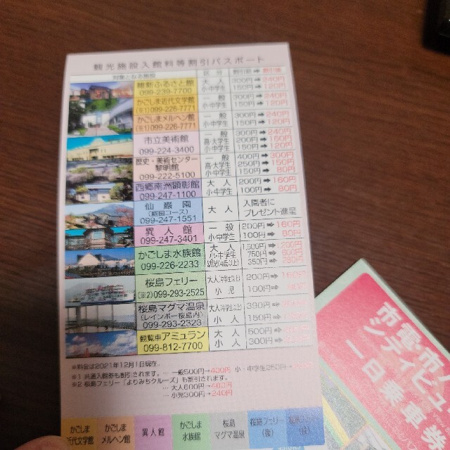 鹿児島市１日乗車券二枚セット チケットの乗車券/交通券(鉄道乗車券)の商品写真