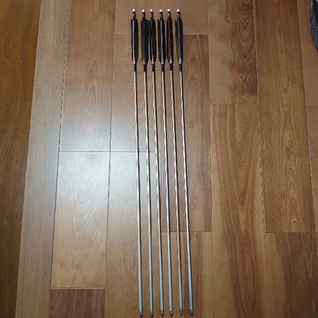 弓道　ジュラルミン製矢1913 　95cm 6本　ジュラ矢　黒鷲羽根