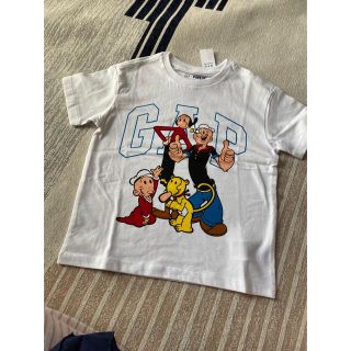 ベビーギャップ(babyGAP)の新品未使用GAP限定　ベビーTシャツ　ポパイコラボ105センチ白柄(Tシャツ/カットソー)