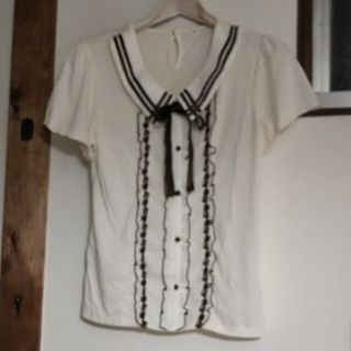 アクシーズファム(axes femme)のaxes 生成りストライプ襟 半袖シャツ(Tシャツ/カットソー(半袖/袖なし))