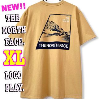 ザノースフェイス(THE NORTH FACE)の身幅広め 厚生地 ☆新品 ノースフェイス ロゴ ply Tシャツ XL カーキ(Tシャツ/カットソー(半袖/袖なし))