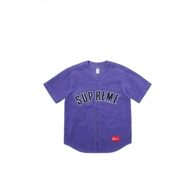 カーキ×インディゴ 18ss Supreme corduroy baseball jersey M - シャツ