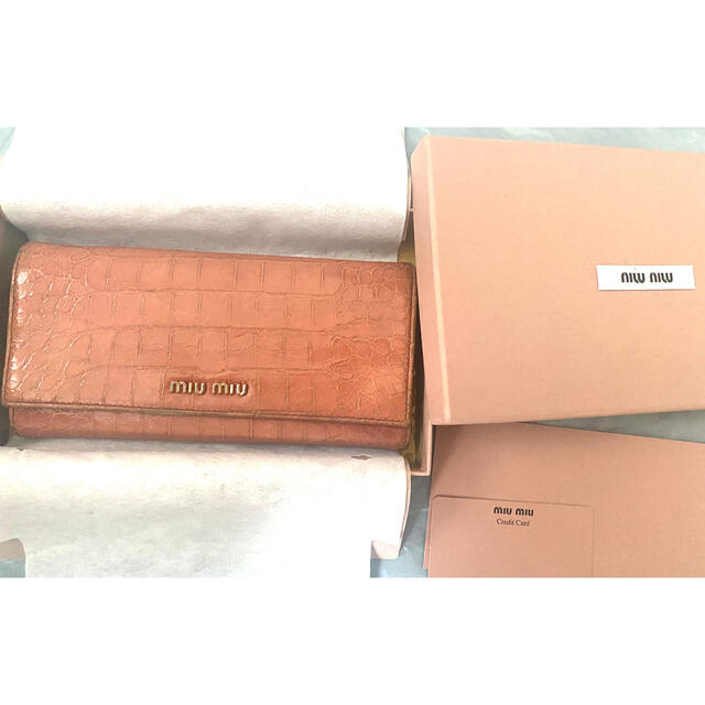 しました miumiu - 保証書付き♡miumiuクロコ型長財布♡の通販 by