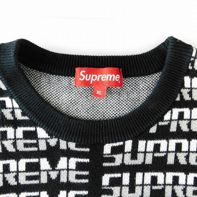 Supreme(シュプリーム)のシュプリーム Repeat Sweater ニット セーター ロゴ XL 黒 メンズのトップス(ニット/セーター)の商品写真