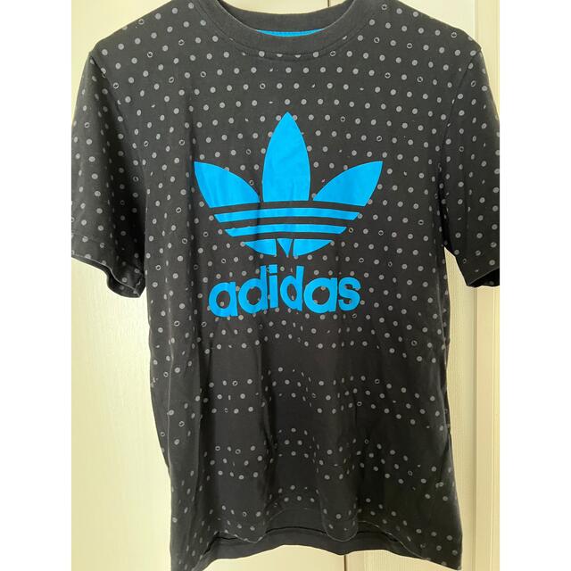 adidas(アディダス)のアディダスオリジナルス　adidas  黒　水色　激安　半袖　シャツ　中古　美品 メンズのトップス(Tシャツ/カットソー(半袖/袖なし))の商品写真