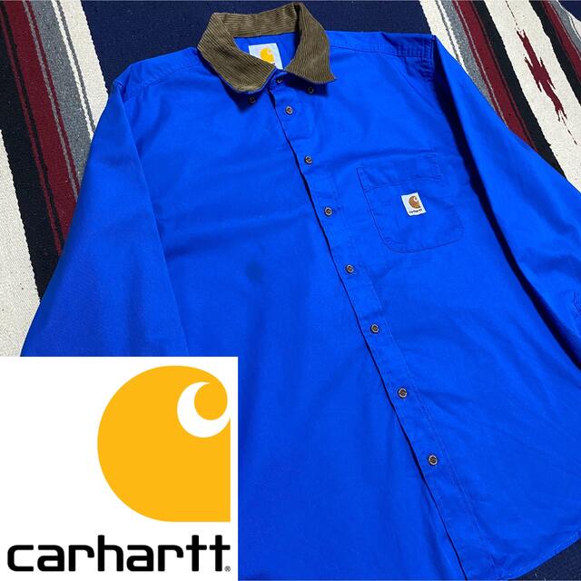 carhartt(カーハート)の90s 古着 カーハート コーデュロイ シャツ ビッグシルエット ゆるだぼ メンズのトップス(Tシャツ/カットソー(半袖/袖なし))の商品写真