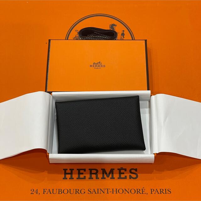 新品レア HERMES エルメス カルヴィ カードケース コインケース ブラック