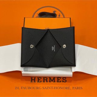 エルメス(Hermes)の2点セット HERMES エルメス カルヴィ カードケース ブラック ブレス(名刺入れ/定期入れ)