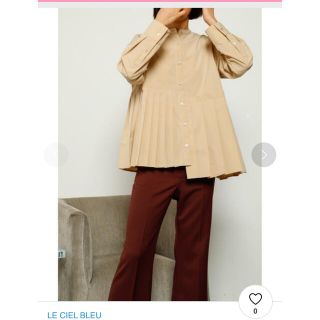 ルシェルブルー(LE CIEL BLEU)のル シェル ブルー Pleated Peplum Shirt プリーツ シャツ(シャツ/ブラウス(長袖/七分))