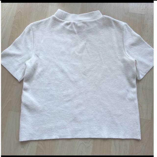 ZARA(ザラ)のザラ　ソフトタッチハイネックTシャツ　ホワイト メンズのトップス(Tシャツ/カットソー(半袖/袖なし))の商品写真