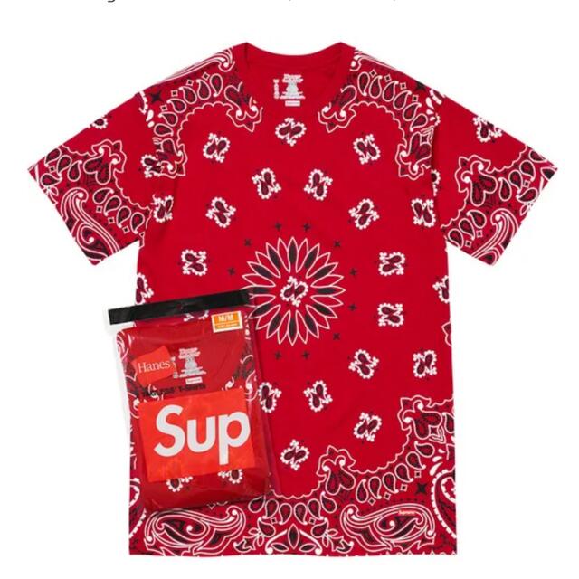 Supreme Hanes Bandana Tagless Tees Red Lのサムネイル