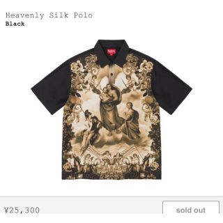 シュプリーム(Supreme)のsupreme Heavenly Silk Polo ブラック　L(ポロシャツ)