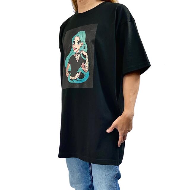 新品 塔の上のラプンツェル タトゥーギャングスタ ロングヘア プリンセスTシャツ メンズのトップス(Tシャツ/カットソー(半袖/袖なし))の商品写真