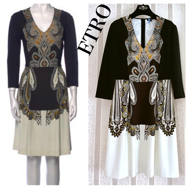 ETRO(エトロ)のご専用となりました☆極美品 ETRO エトロ 洗練 秋の装い 美人 ドレス レディースのワンピース(ひざ丈ワンピース)の商品写真