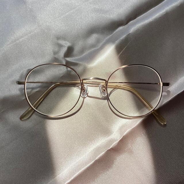 JINS(ジンズ)のJINSメガネ ほぼ未使用 度数あり ゴールド レディースのファッション小物(サングラス/メガネ)の商品写真