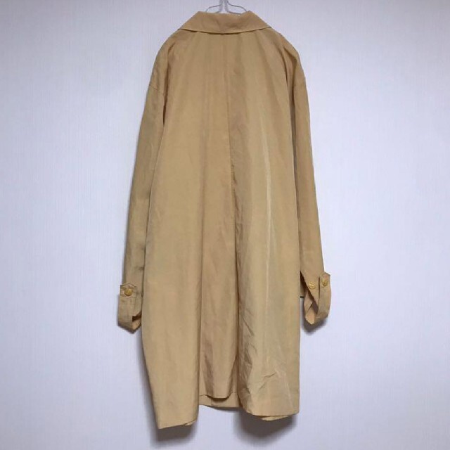 MISSEL ダブル ハーフ コート 薄手 日本製 てろてろ くすみイエロー レディースのジャケット/アウター(スプリングコート)の商品写真