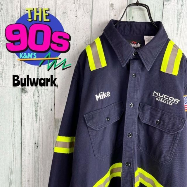 90's Bulwark 星条旗　ネブラスカ　リフレクター　ワークシャツ