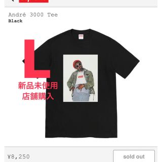 シュプリーム(Supreme)のSupreme Andre 3000 Tee 黒 L 新品未使用 店舗購入(Tシャツ/カットソー(半袖/袖なし))