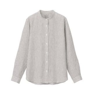 ムジルシリョウヒン(MUJI (無印良品))の新品 無印良品 オーガニックリネン洗いざらしスタンドカラーシャツ MUJI 長袖(シャツ/ブラウス(長袖/七分))