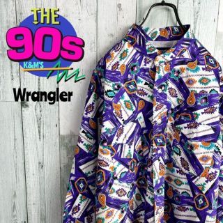 ラングラー(Wrangler)の80's Wrangler ラングラー　青タグ　USA製　ネイティブ柄　シャツ(シャツ)