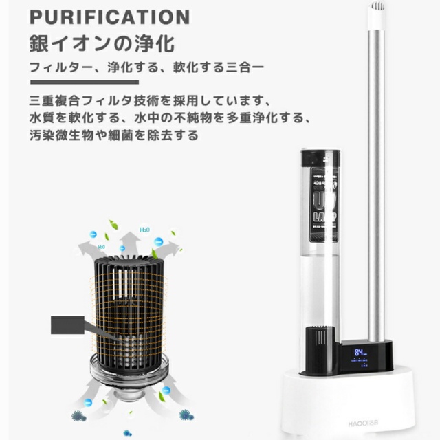 【新品】加湿器8-12畳 超音波 空気清浄機 スリム