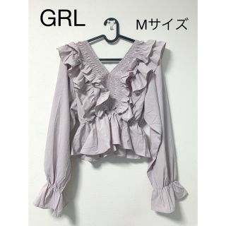 グレイル(GRL)のGRL ブラウス　トップス　長袖　フリフリトップス　Mサイズ　即購入OK♪(シャツ/ブラウス(長袖/七分))